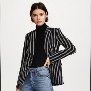 Veronica Beard Petra Black and White Pin Striped Blazer (size 2)